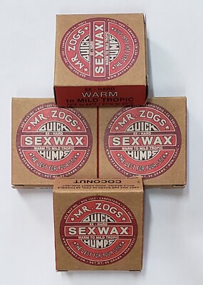 Mr. Zogs Sex Wax Quick Humps 5X Hard Warm to Mild-Tropic Water Surf Wax - 4 pack