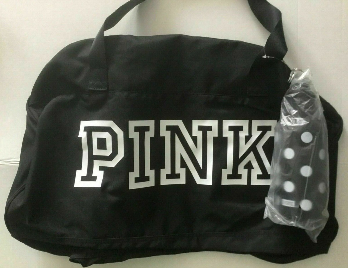 New Victorias Secret PINK FRIDAY Duffle & Polka Water Bottle 