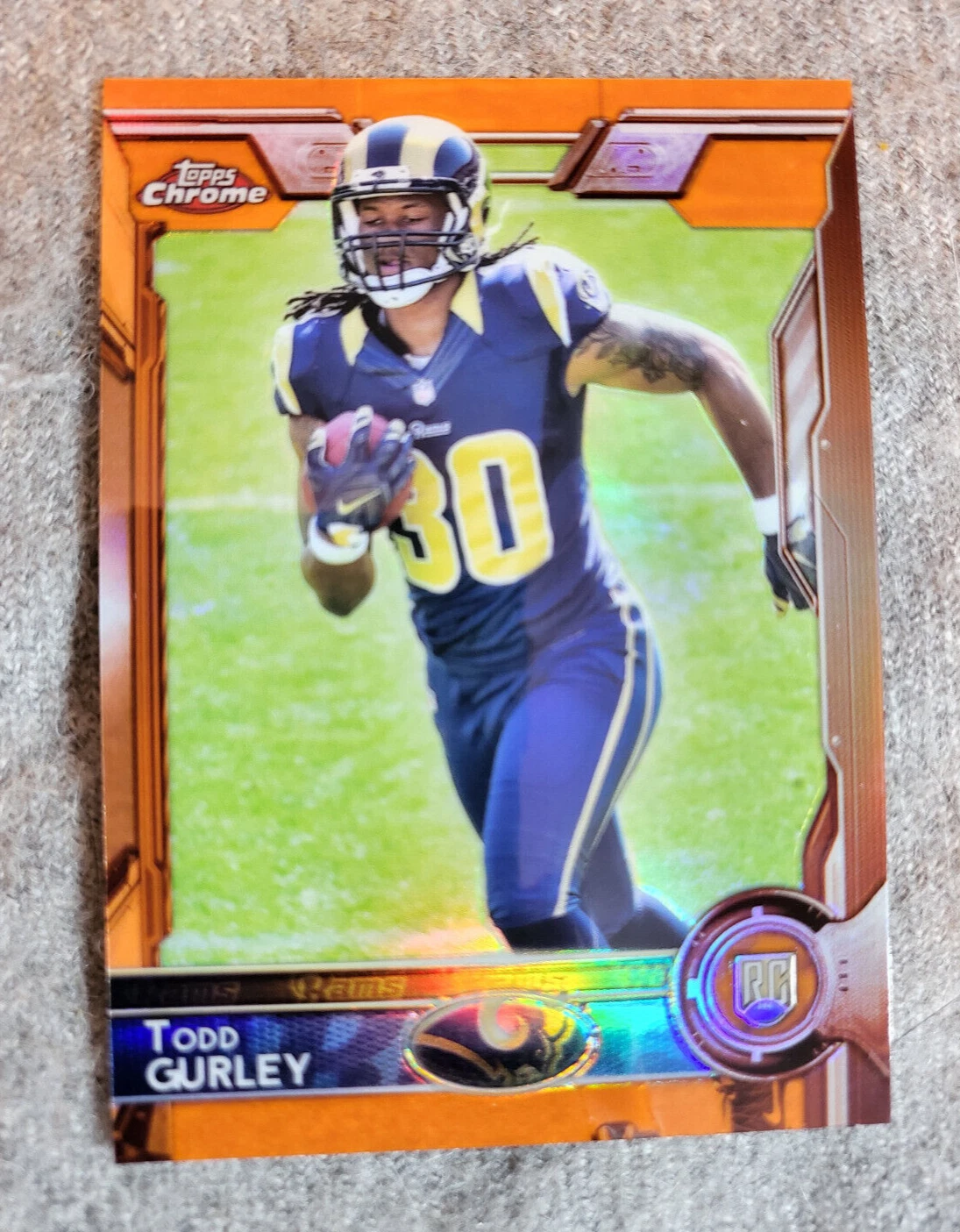 2015 Topps Chrome Football Orange Refractor #110 Todd Gurley Rookie Card