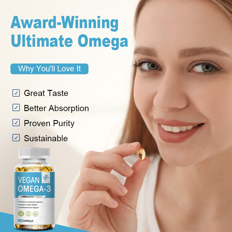 Vegan Omega3 Capsules Improve Bad Mood,Relieve Stress,Strengthen Brain