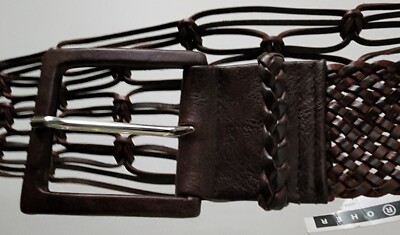 NWT Suzi Roher Leather Belt Suzi Roher Brown leather belt with spiked hardware plates  main image 2