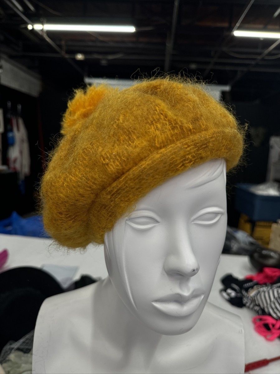 Vintage Donegal Design Women\'s Hat Handwoven Mohair & Wool Blue Tam Hat Beret Vintage Donegal Design Women\ main image 2