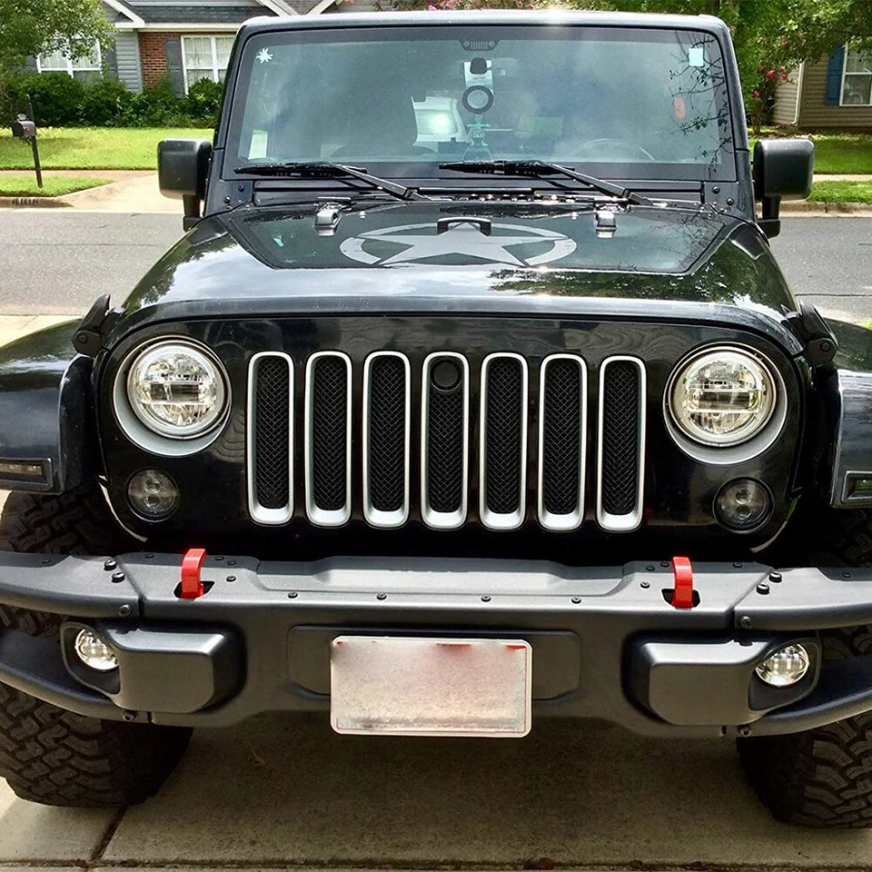 Chrome DOT Approved 7" Halo Round LED Headlights DRL For Jeep Wrangler JK TJ LJ - Image 3 of 4