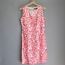 Eliza J Womens Dress Small  Pink White Sheath Beaded Sleeveless
