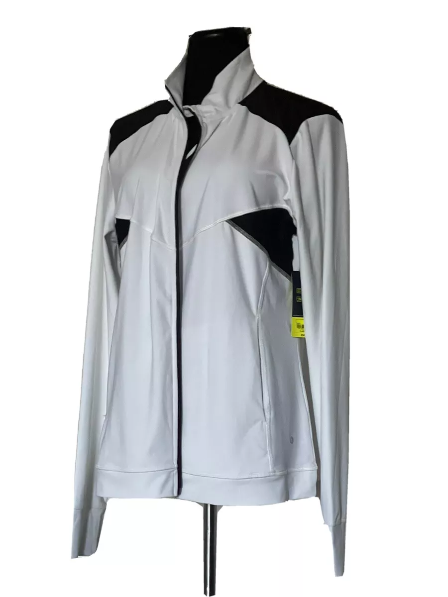 Xersion Performance Wear White/Black Athletic Zip-Up Jacket Size XL/XG