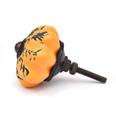 Orange  Base Hand Painted Ceramic knobs / Ceramic Drawer Pulls