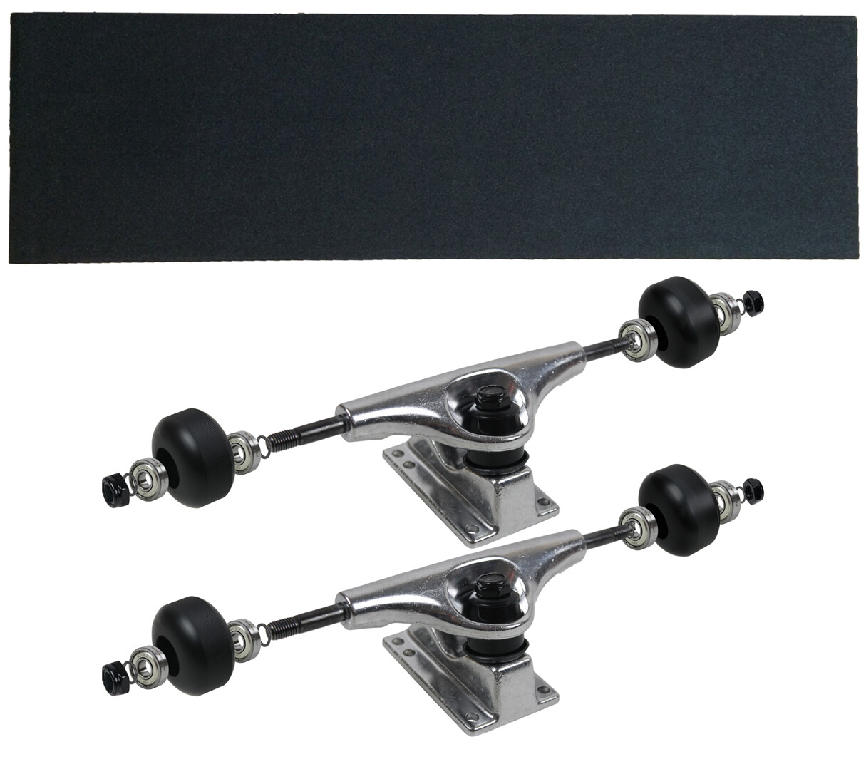 Trucks, Wheels, Bearings, Grip, Hardware Truck Package Silve