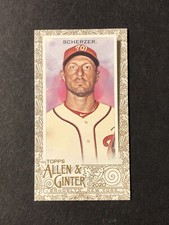 2020 Topps Allen & Ginter Base Mini Parallel GOLD BORDER Max Scherzer #100