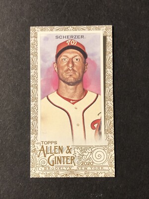 2020 Topps Allen & Ginter Base Mini Parallel GOLD BORDER Max Scherzer #100
