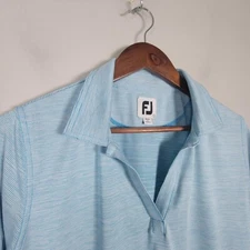 FootJoy Mens L TPC Sawgrass Long Sleeve Golf Pullover Stripe Stretch Blue