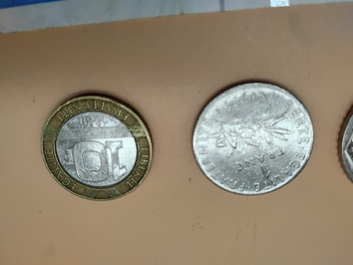 LOT Currency Republic Of France Coins 2 1 10 and Note 50 Cinquante Francs 1977on - Picture 8 of 17