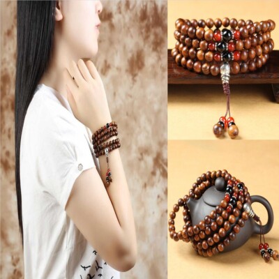 8mm huanghauli wood agate beads bracelet Unisex