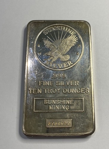 Pièce d'argent vintage Sunshine Mining 0,999 lingot aigle 10 oz #C109524 - Photo 15 sur 16