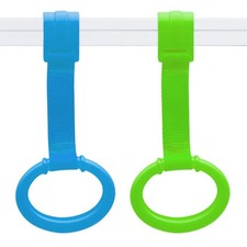 2 PCS Baby Playpen Pull Up Rings Walking Trainer BlueGreen