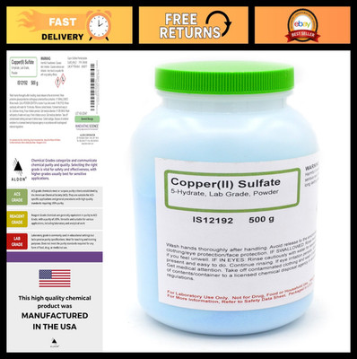 Laboratory-Grade Copper(II) Sulfate 5-Hydrate Powder, 500g - High Purity Chemica