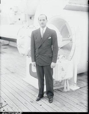 Film magnate returns SS Ile De France New York Arthur Loew Vice Pre- Old Photo