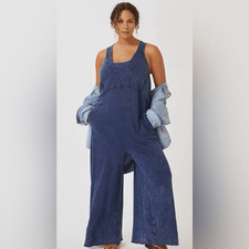 Daily Practice by Anthropologie The Palmra Sleeveless Jumpsuit Blue Size XL