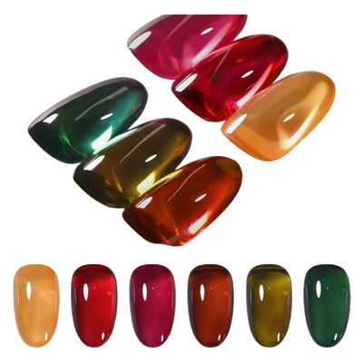 GAOY Wonder Color Gel Nail Polish, Jelly Red Green Brown Yellow Hot Pink Colors
