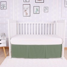 Box Pleated Crib Bed Skirt Premium 100 Cotton 800 Thread Count Nursery Crib