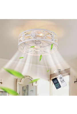 Käfig Deckenventilator mit Beleuchtung Industriestil Landhaus Deckenbeleuchtung 50cm