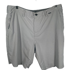 Hurley Phantom Hybrid Walkshorts Mens 36 Grey Striped Mesh Pockets Casual