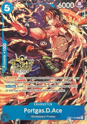 #ad #ad Portgas.D.Ace OP07 053 Alt Art 3rd Anniversary Stamped Promo One Piece TCG NM $15.00