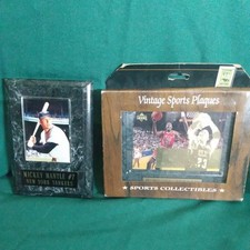 Mickey mantle #7  new york yankees marbleized plaque & Michael Jordan plaque