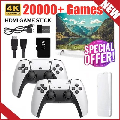 Game Stick 4K Gaming Stations 64GB Retro 20000 Games Retro Video Game Console
