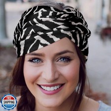 AQOKKA Extra Wide Headbands for Women Large Turban Headband Non Slip Boho Ela...