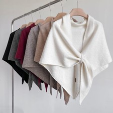 Women's Pashmina Shawl Wrap, Solid Color Knitted Scarf Cardigan