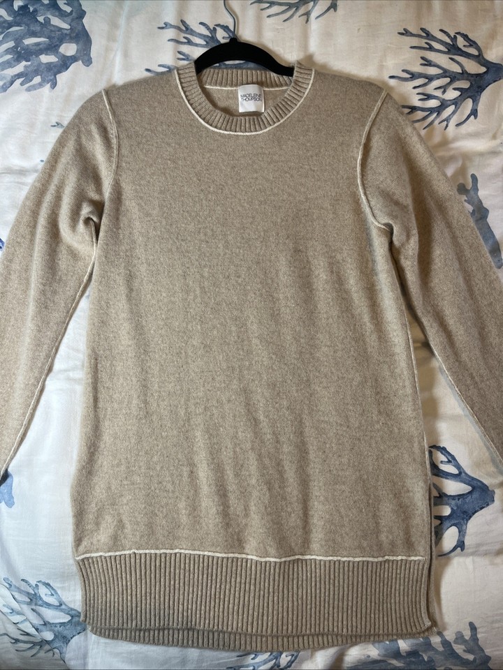 Madeleine Thompson Cashmere Crew Neck Sweater Long Sleeve,Soft. Size XL.#Vic 8