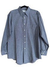 Yves Saint Laurent YSL Grey/Black Long Sleeve Button Shirt Men  s 16 32-33 M/L 