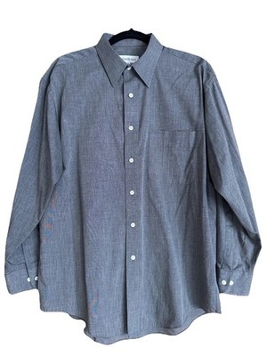 Yves Saint Laurent YSL Grey/Black Long Sleeve Button Shirt Men s 16 (32-33 M/L)