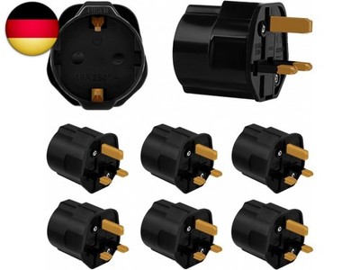 Incutex 6 Stück Reiseadapter EU auf UK Stecker   Schuko 2-Pin auf 3-Pin UK BS 13