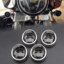 Turn Signal Light Smoke Lens Cover Bezels Visor Ring For Harley Touring Softail