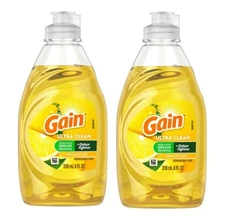 NEW! GAIN (2-PACK) 8 Oz. 🍋🍋 ●LEMON ZEST●🍋 +Odor Fighter Dishwashing Liquid🫧.