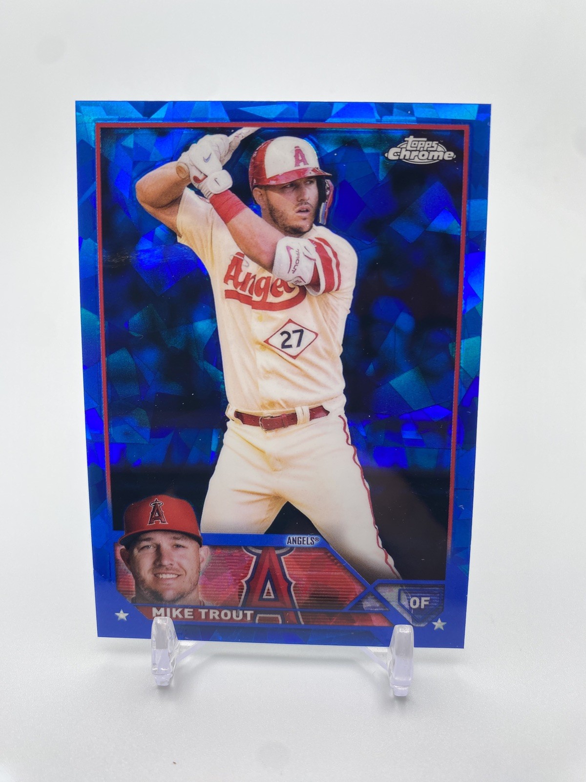 Topps 2023 Chrome Sapphire Edition Mike Trout Los Angeles Angels Baseball #27