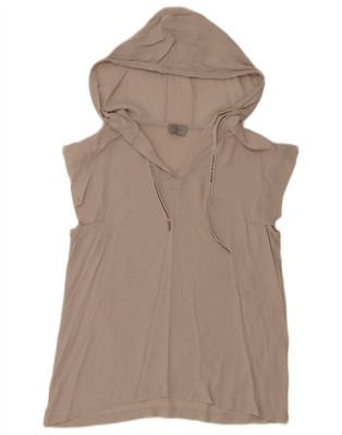 Marella Womens Hooded Sleeveless Blouse Top UK 12 Medium Beige NZ18