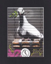 8X10" Matted Print Graffiti Art Picture: ADW, Perched on Peach, Dublin 2011
