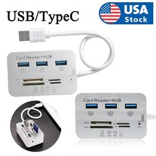 Aluminum 3 Port USB 3.0 Hub MS SD M2 TF Multi-In-1 Memory Card Reader Adapter