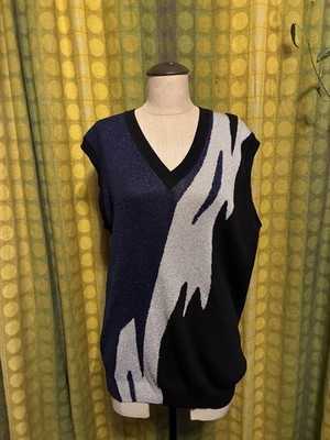 2017 DSQUARED2 Multicolor Color Blocked Metallic Abstract Knit Vest XL