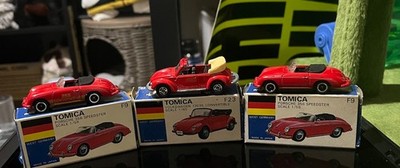 Rare Vintage Tamico Tomy Toy Car Lot 3 NIB Porsche Roadsters VW Convertible 1977