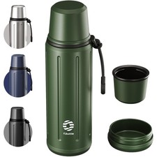 Thermoskanne 1l, Thermosflasche, Kaffee Tee, Kalt 72h, Heiß 24h, Edelstahl, R...