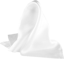 Fine White Silk Twill Pocket Square 100 Silk - Full-Sized 17"X17"