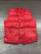 Vintage Eddie Bauer Boys M Goose Down Red Puffer Vest Nylon Shell