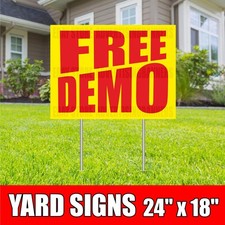 FREE DEMO Yard Sign with H-Stakes Lawn Sign