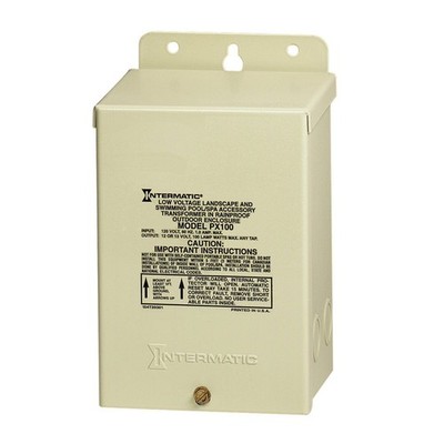 Intermatic PX100 100W Sicherheits Transformator Stahlgehäuse Beige