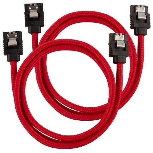 Corsair Premium Sleeved SATA Cable - SATA 6Gbps 60cm, Rosso