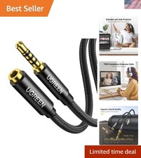 Versatile 10FT AUX Extension Cable with Mic   Ideal for Smartphones  Speakers