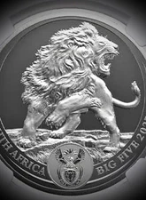 2025 South Africa 1-oz Silver Big 5 III Lion NGC MS70
